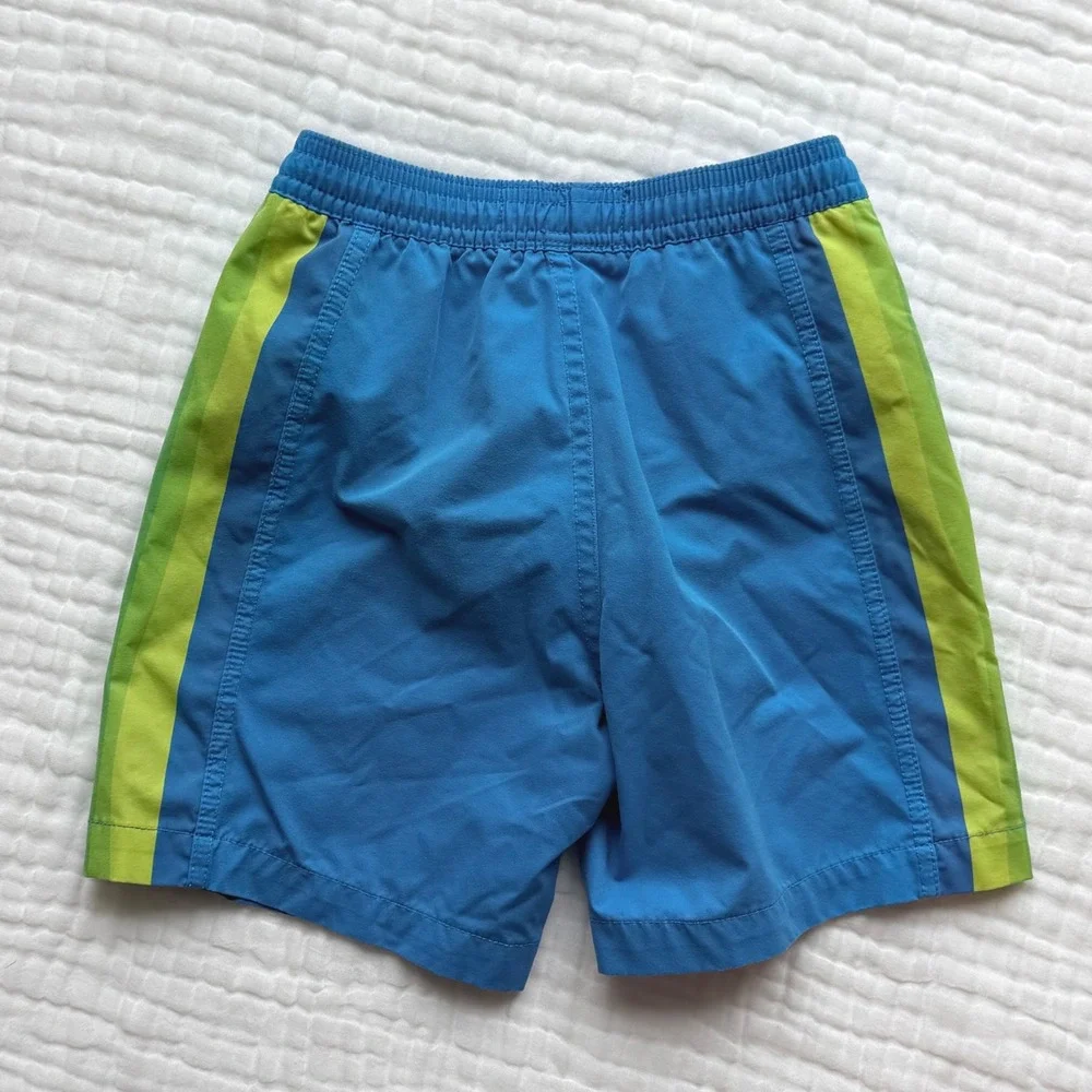 Psycho Bunny Swim Trunks Boys Size 4 Blue Striped Shorts Mesh Lined